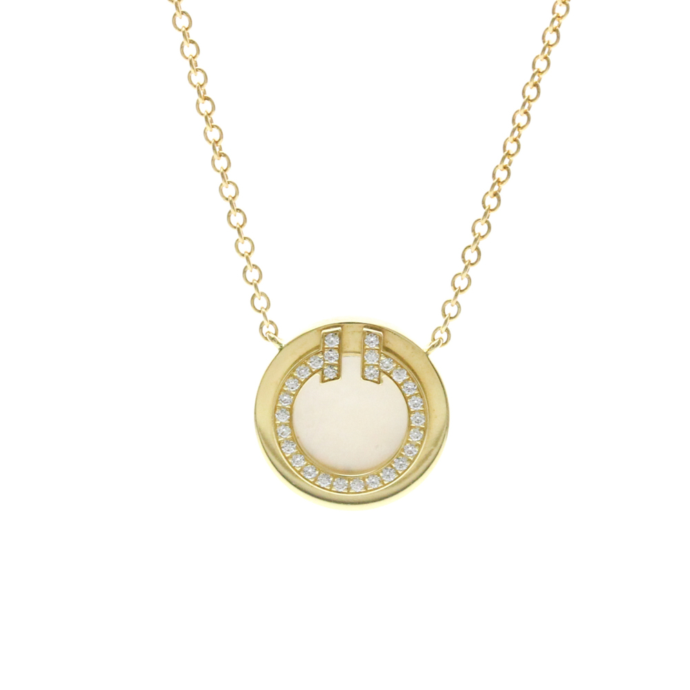 Tiffany T TWO Circle Diamond Necklace Mini Model Yellow Gold (18K) Diamond,Mo...